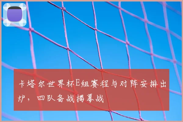 卡塔尔世界杯E组赛程与对阵安排出炉,四队备战揭幕战